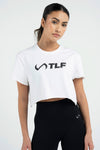 3-D Gym Crop Tee - Gym Crop Top Womens- White - 1