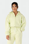 TLF Reset Fleece Cropped Zip-Up Hoodie Pistachio 1