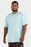 Front View of gmpavingco Oversized Tee Light Blue