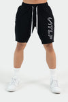 Front View of Black Varsity Descend Shorts